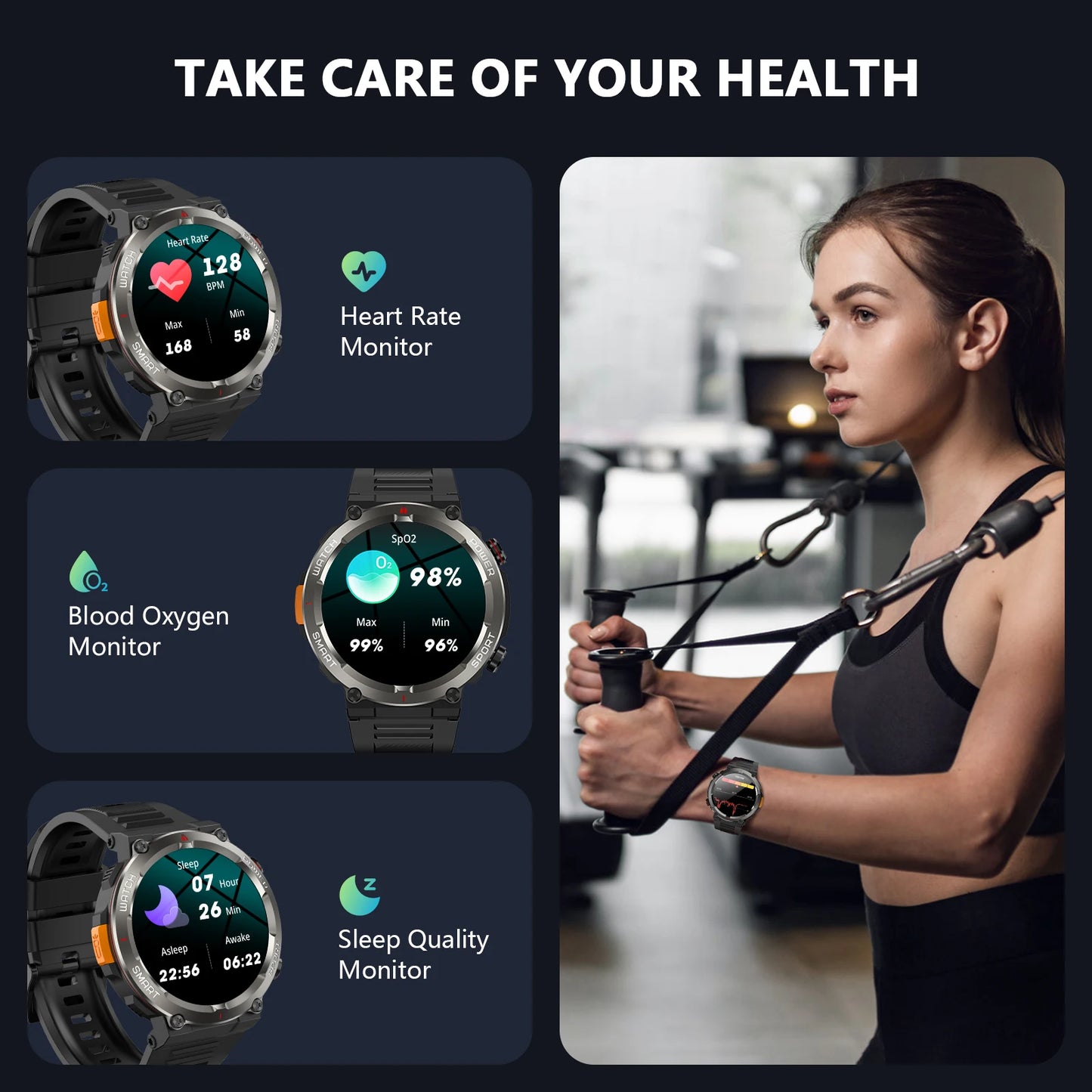 Blackview W50pro Waterproof Smartwatch with LED Flashlight