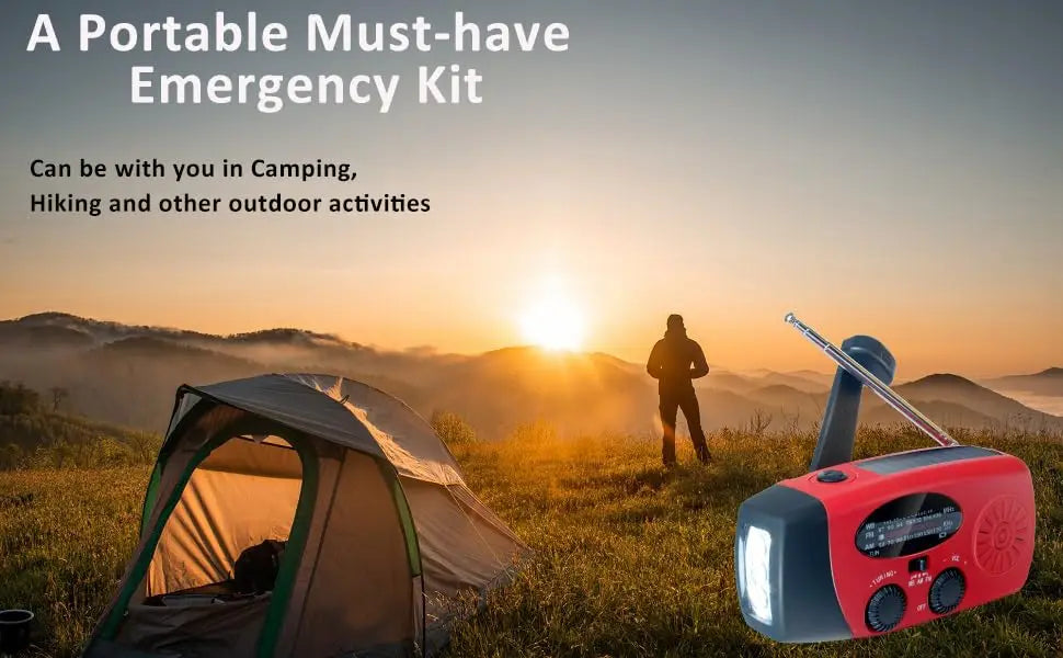 2000mAh Emergency Crank Weather Radio with LED Flashlight