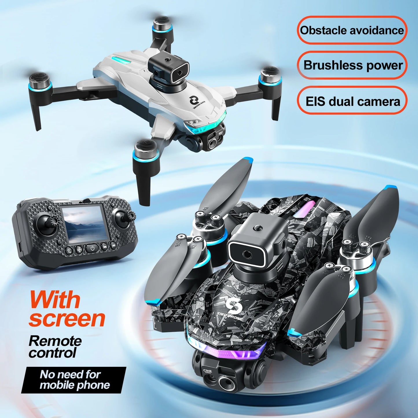 S160 Color LED Drone Professional 4K HD Quadcopter