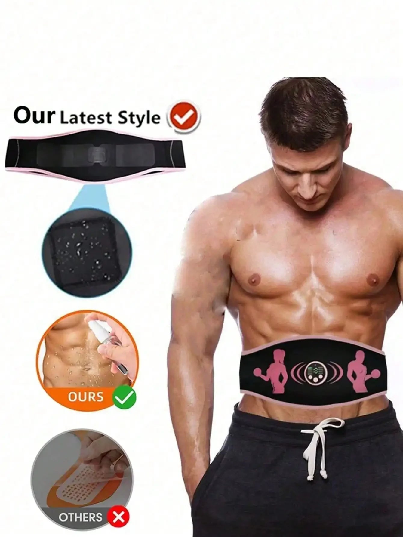 Abs Stimulator USB Rechargeable Stimulating Belt Muscle