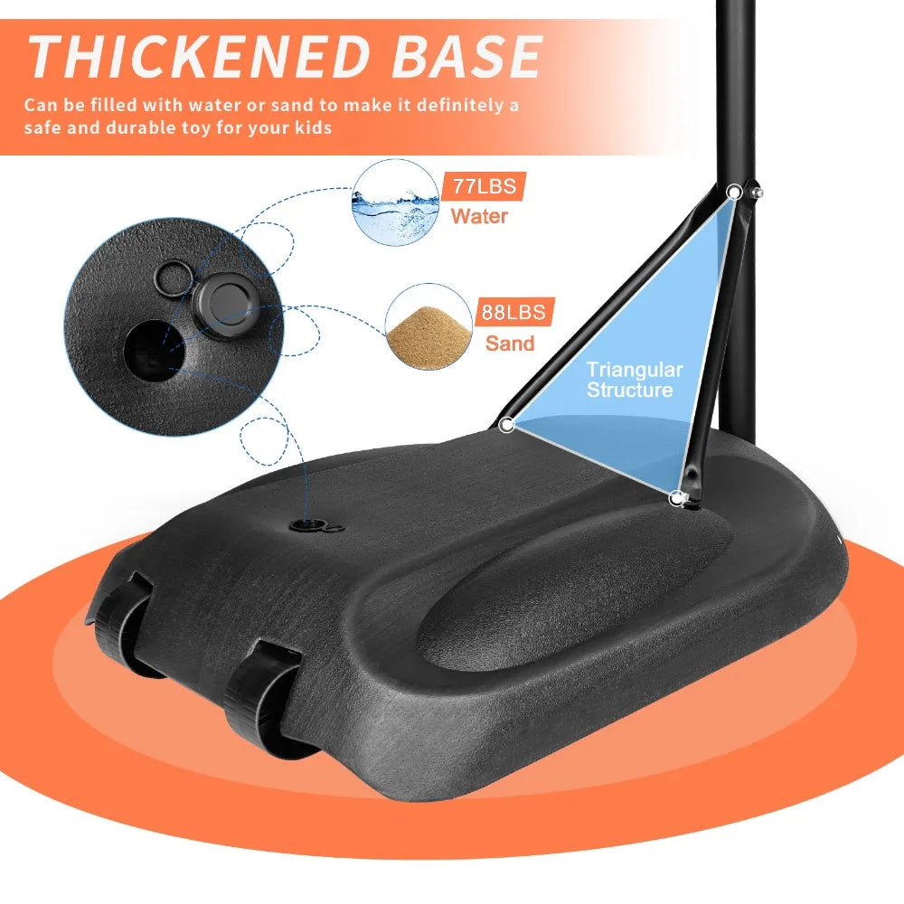 7.5ft - 9.2ft with 32 Inch Backboard Portable Basketball Hoop System