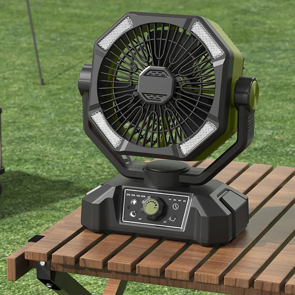 Camping Fan with 4 LED Lantern