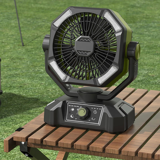 Camping Fan with 4 LED Lantern