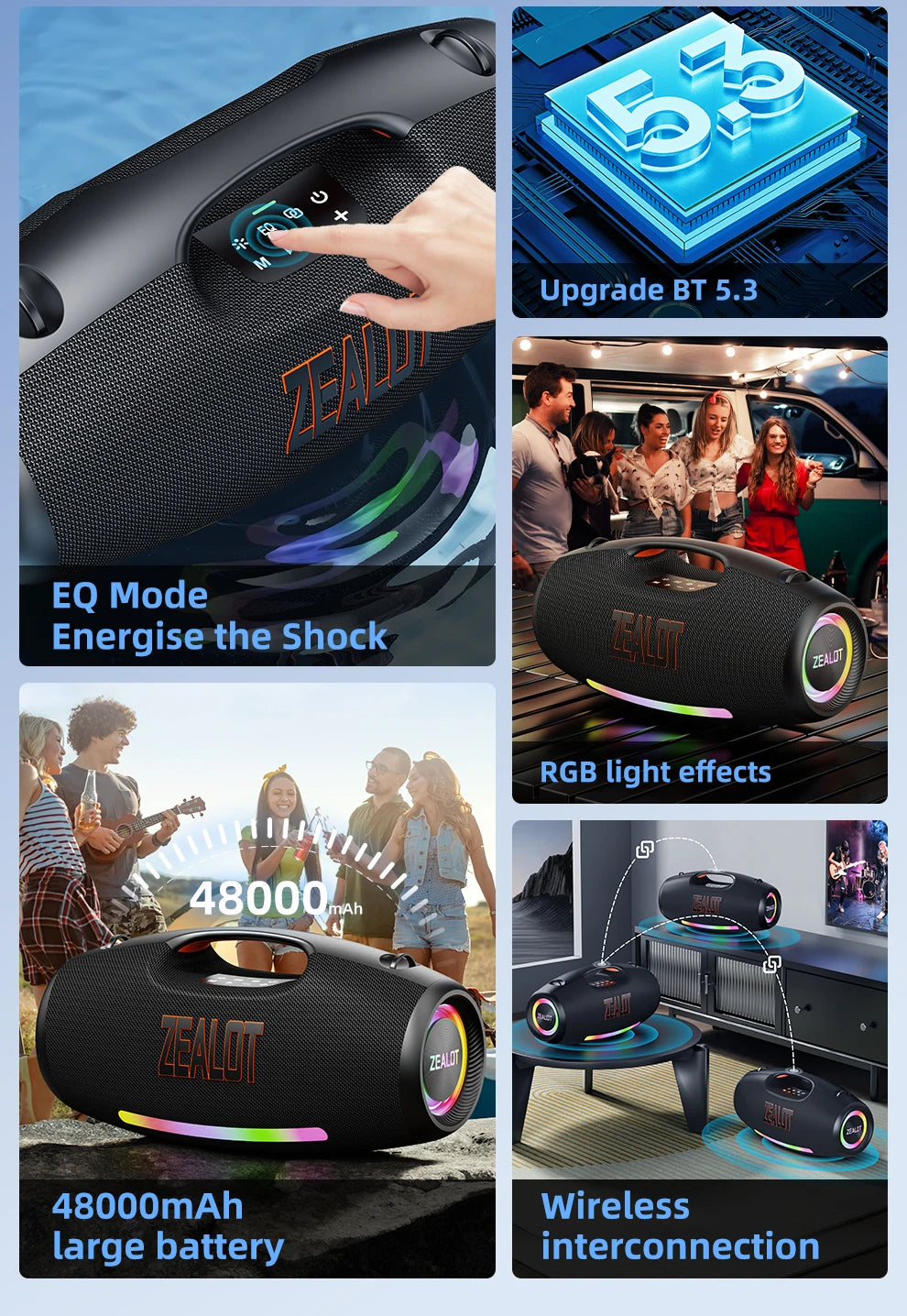 Zealot S89 250W Portable Bluetooth Speaker