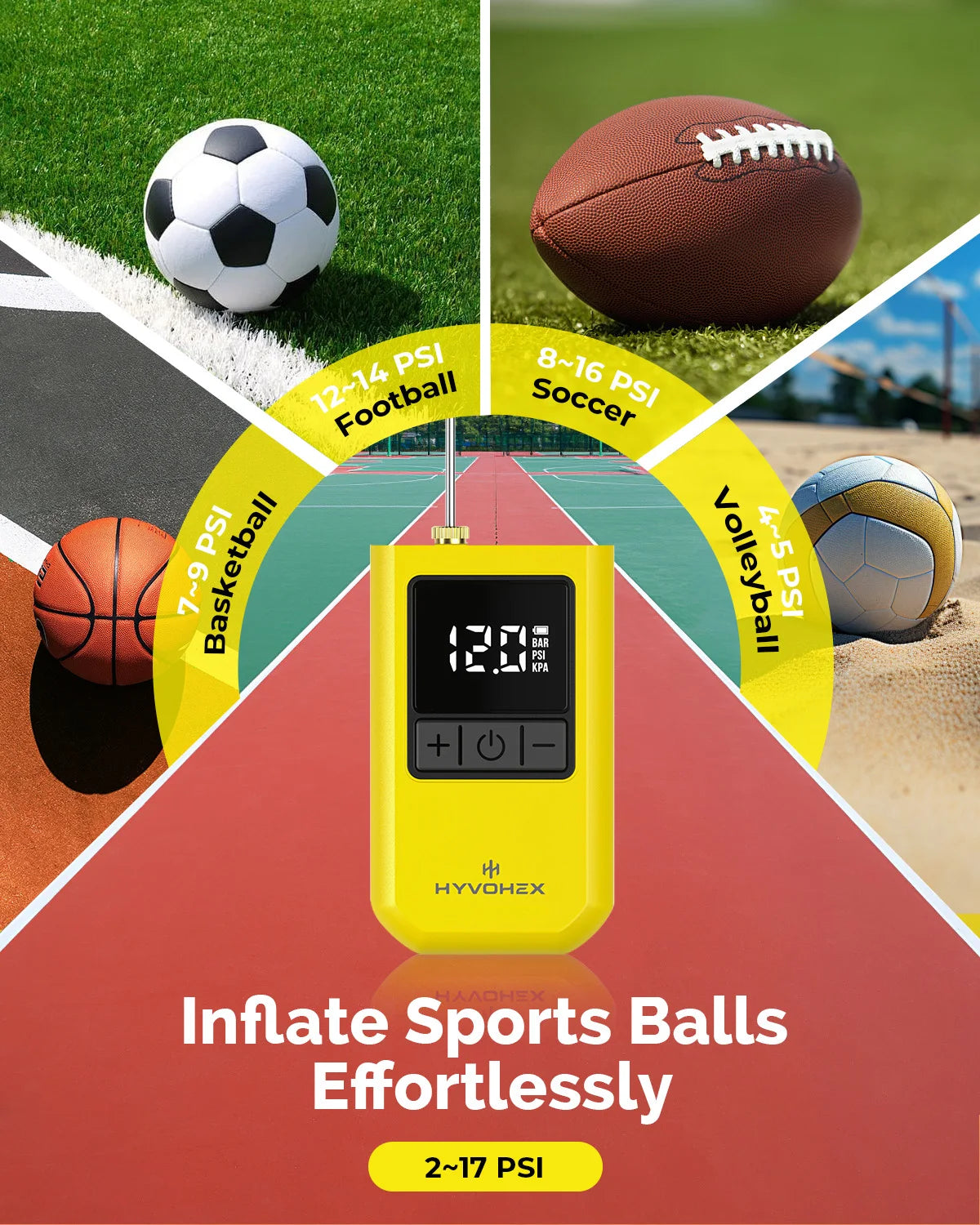 P100 Portable Electric Ball Pump Digital LED Display