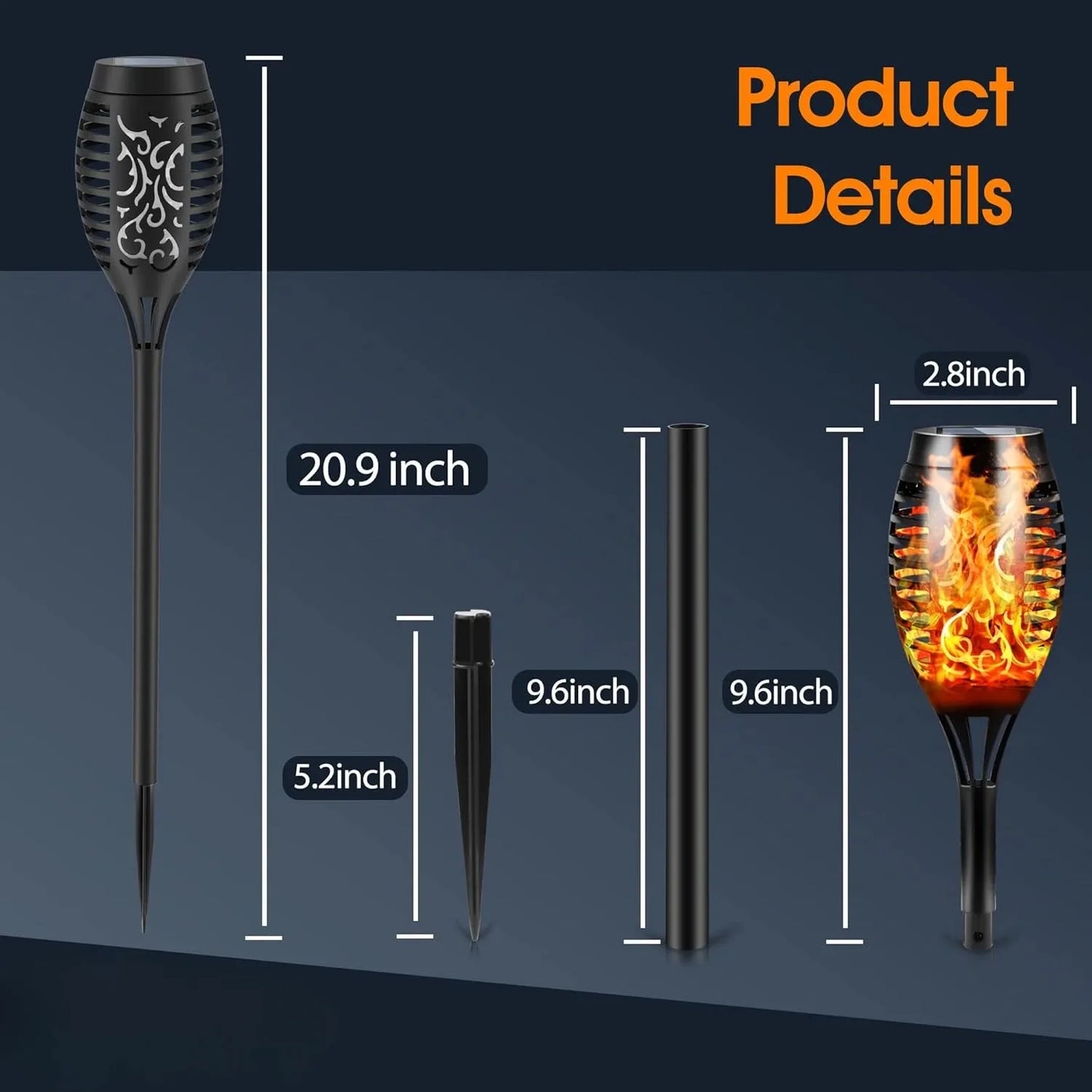 Solar Outdoor Lights,12LED Solar Tiki Torches