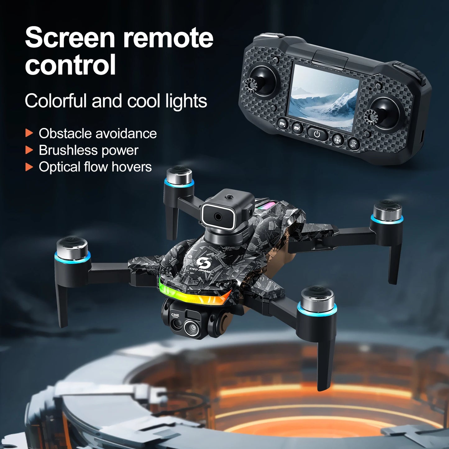S160 Color LED Drone Professional 4K HD Quadcopter