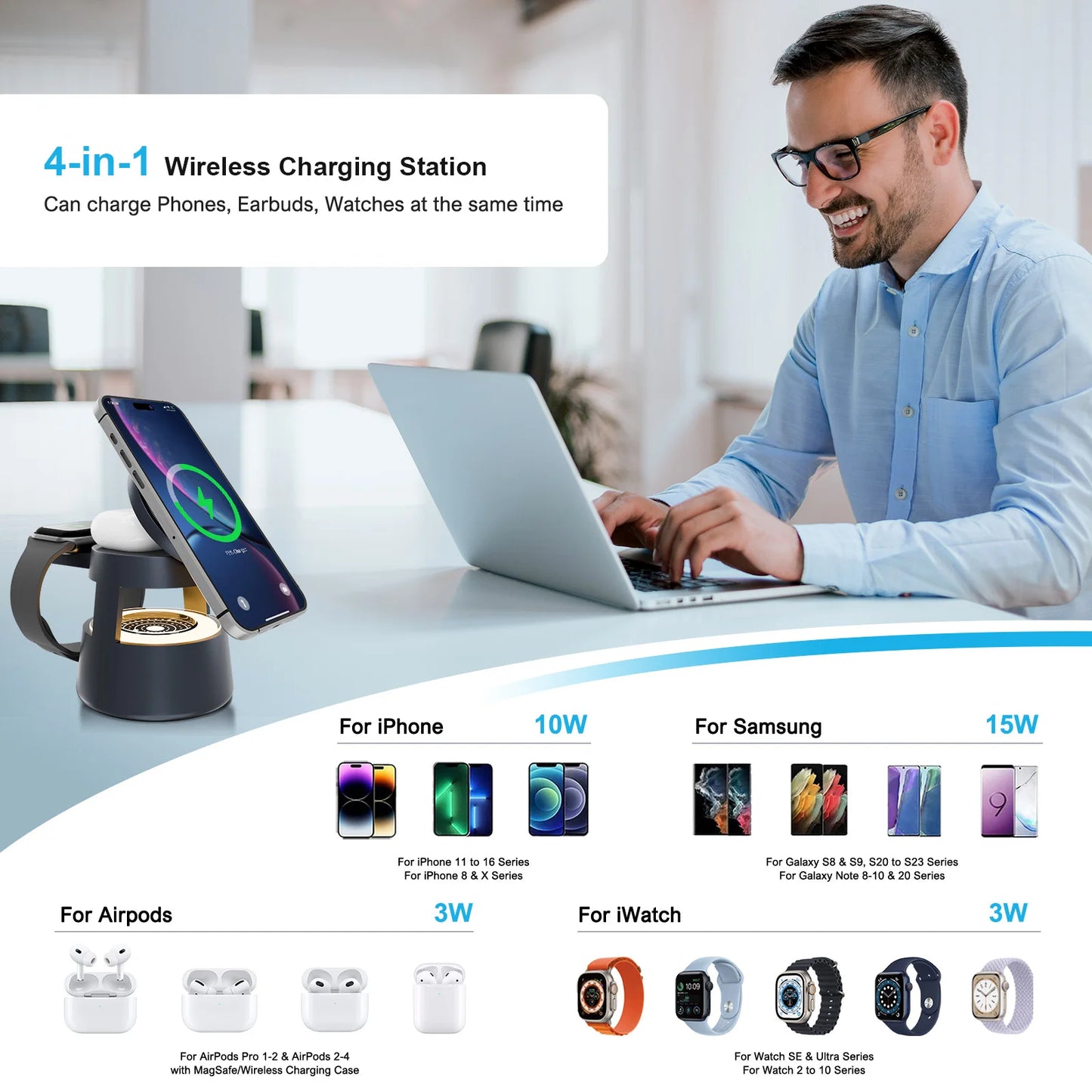 4 in 1 Magnetic Wireless Charger