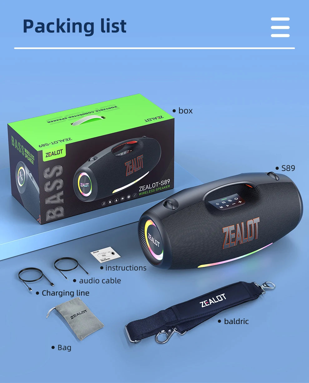 Zealot S89 250W Portable Bluetooth Speaker