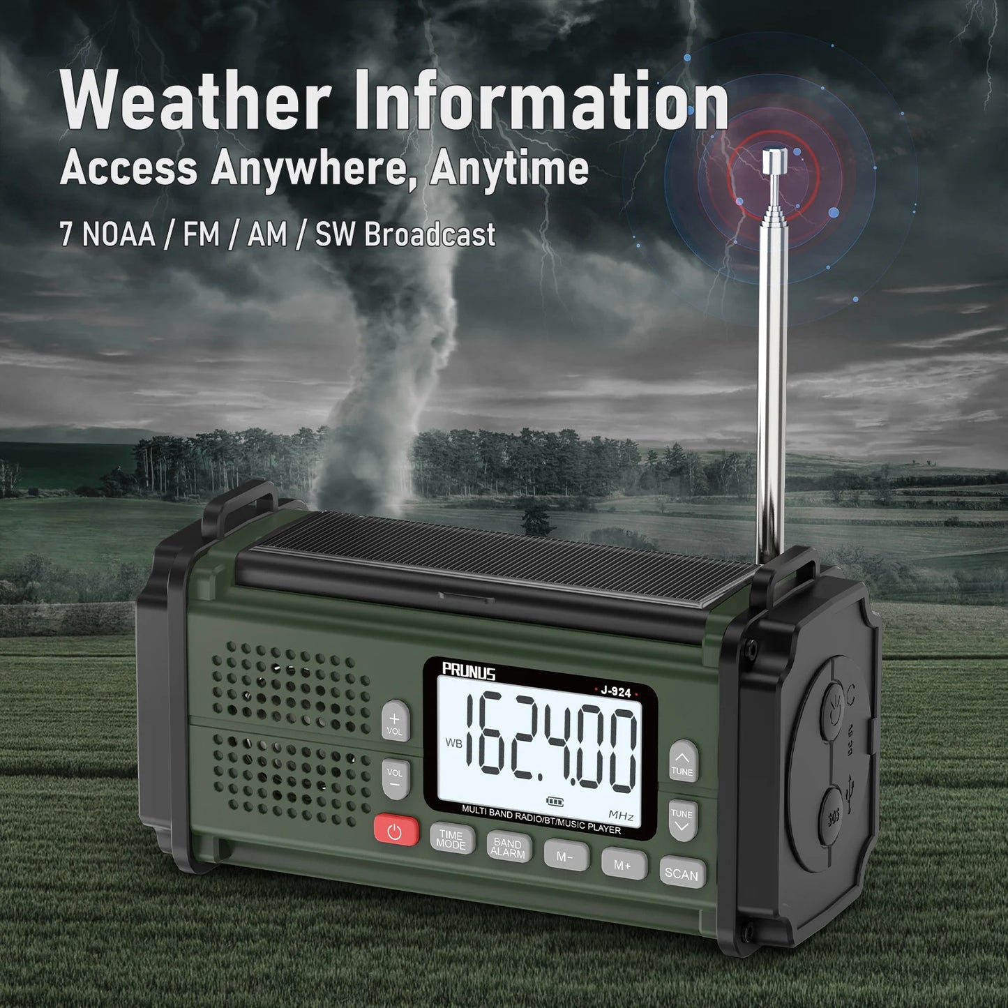 PRUNUS 924 10000mAh Hand Crank Radio