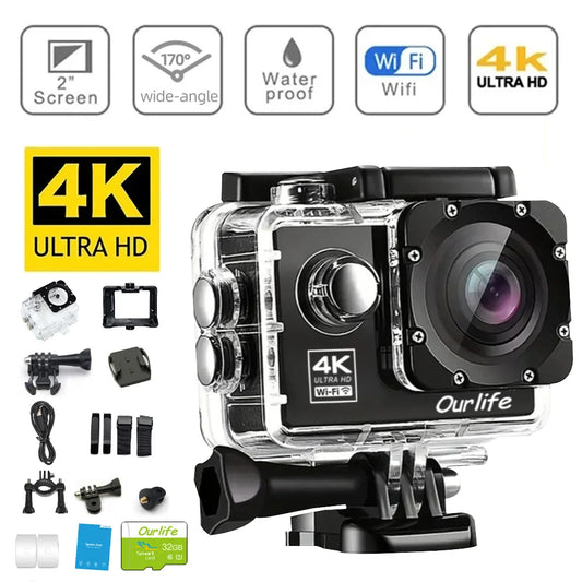 Action Camera Underwater 30M Helmet Video  Sport Camera