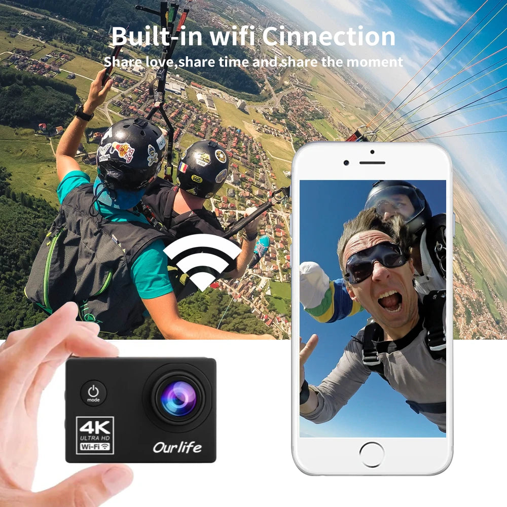 Action Camera Underwater 30M Helmet Video  Sport Camera