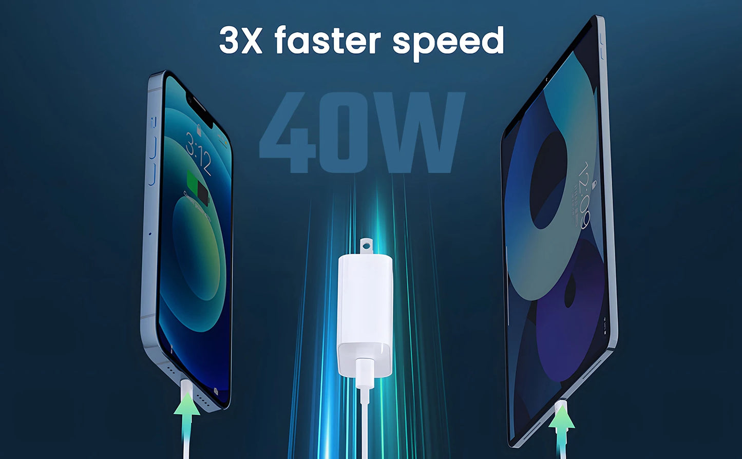 40W Fast Charger  Data Cable Phone Charger Set Accessories