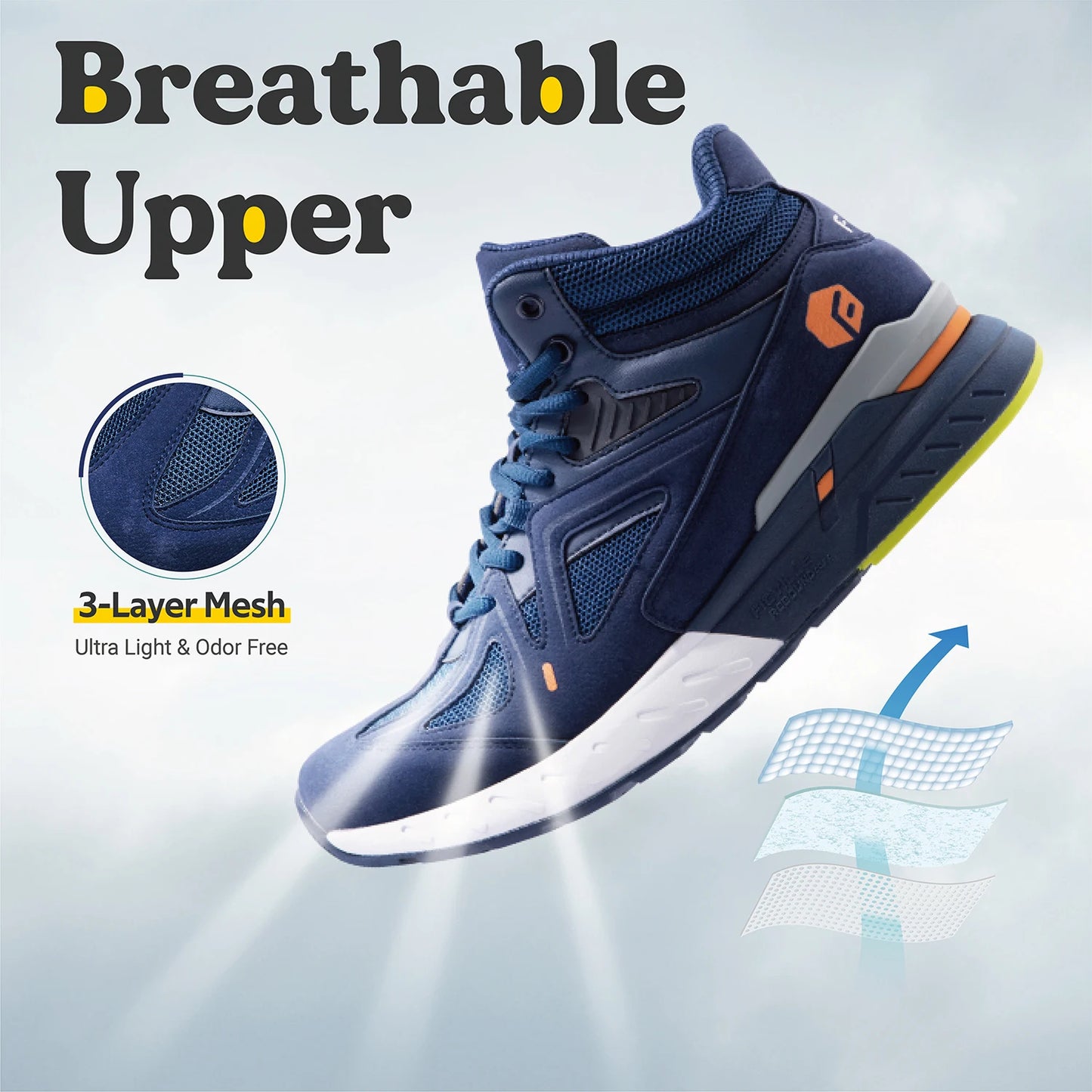 FitVille Men's High-Top Basketball Shoes For Male Swollen Feet Relieve Pain