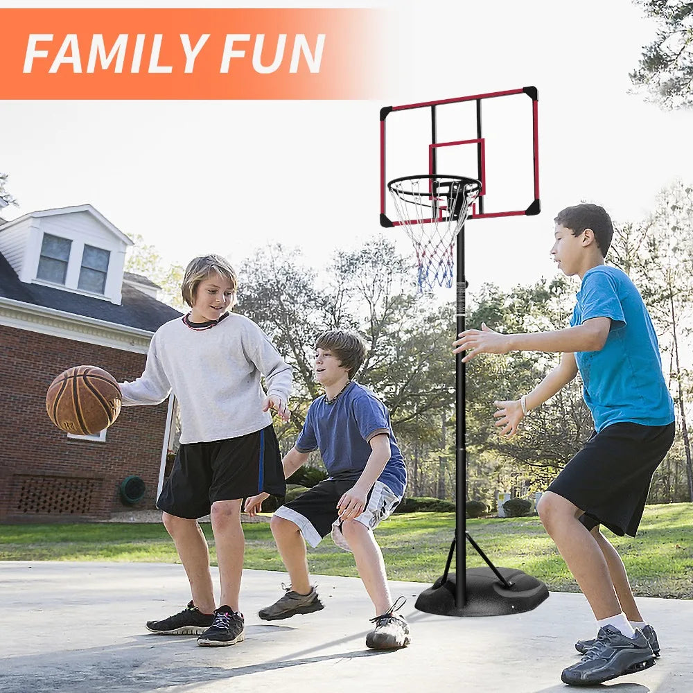 7.5ft - 9.2ft with 32 Inch Backboard Portable Basketball Hoop System