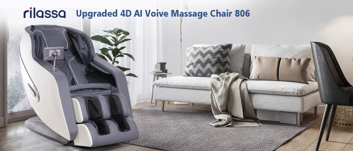 2025 4D Massage Chairs AI Voice Control Zero Gravity Massage Chairs Full Body Shiatsu Scan and Recliner Chair with Yoga Stretch
