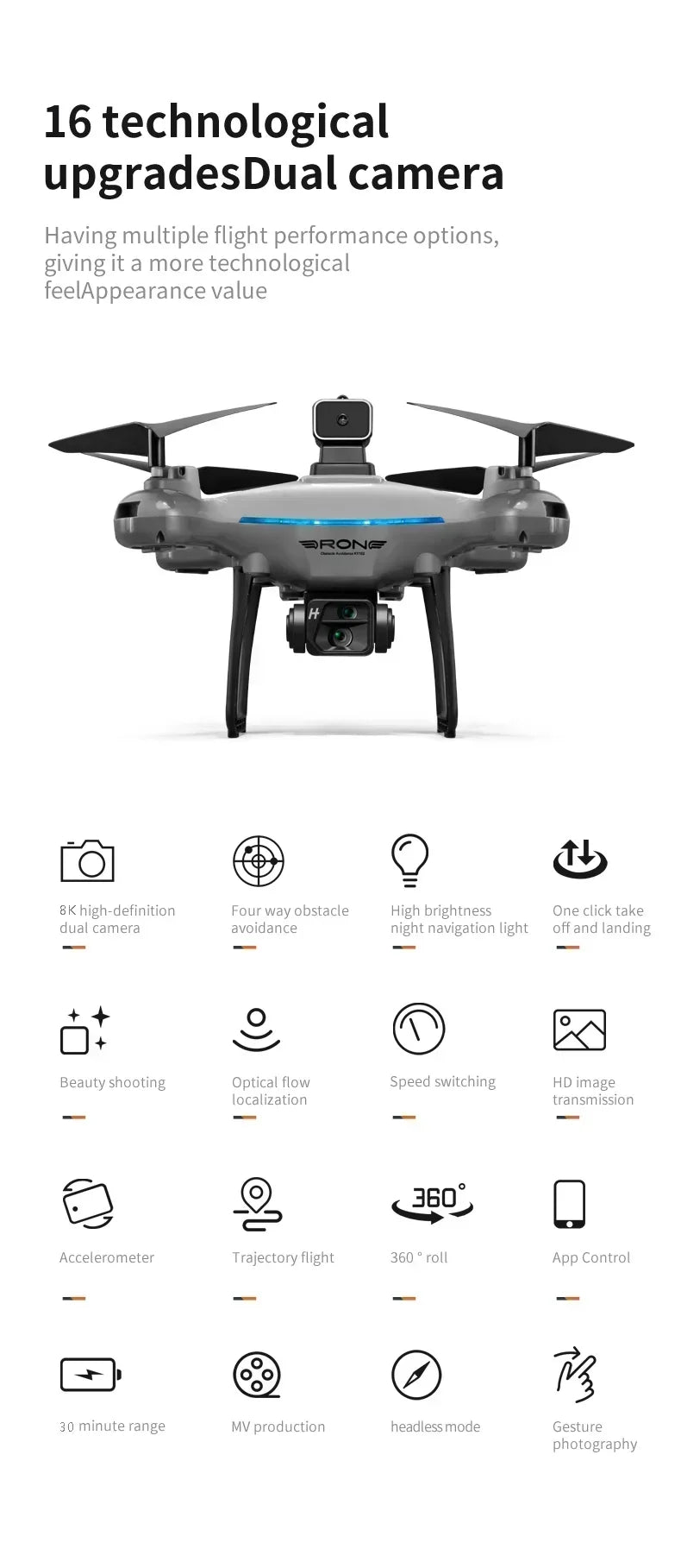 KY102 Drone 8K HD Profesional Dual-Camera
