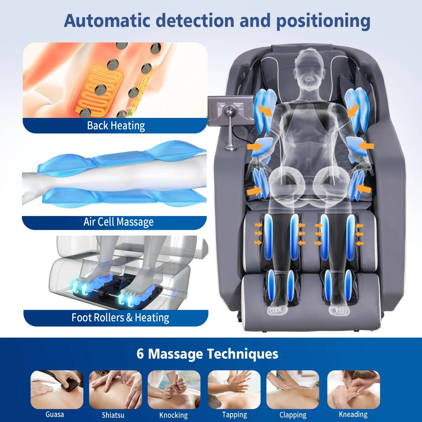 2025 4D Massage Chairs AI Voice Control Zero Gravity Massage Chairs Full Body Shiatsu Scan and Recliner Chair with Yoga Stretch