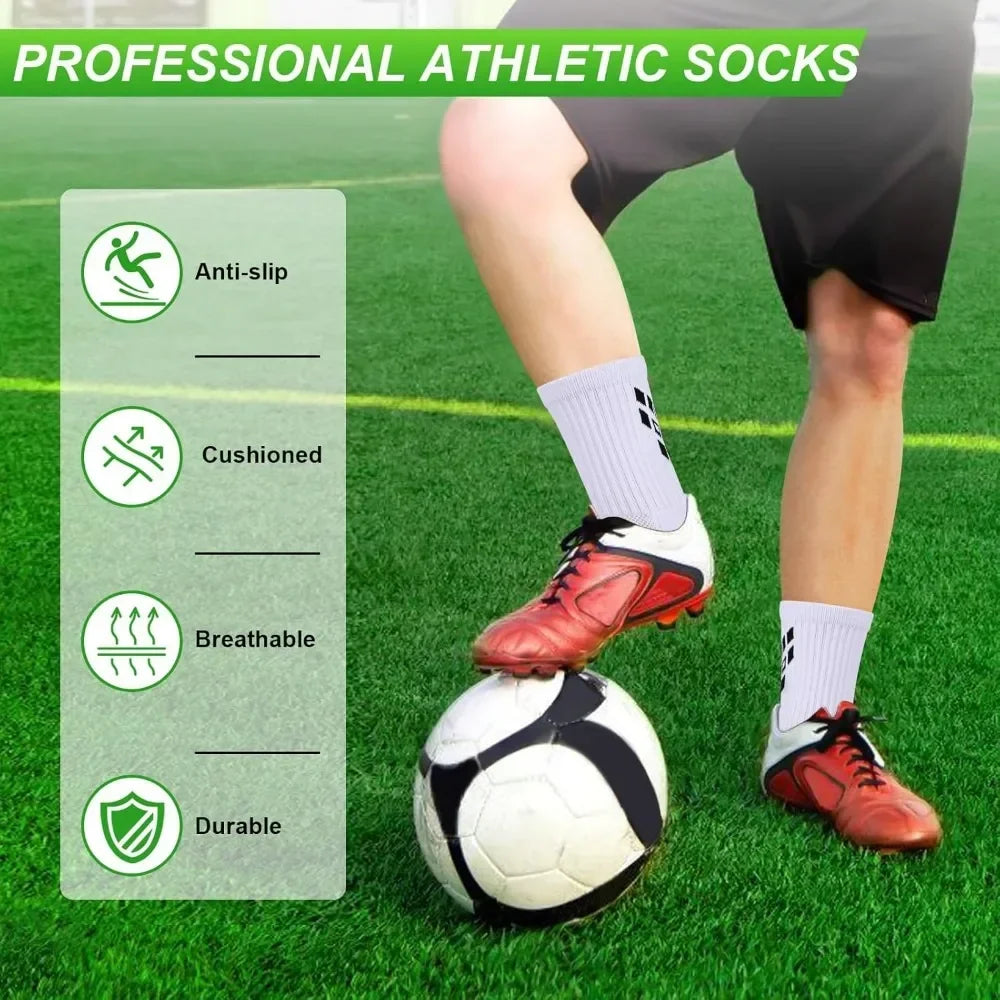 4 Pairs Non-slip Soccer Sports Socks