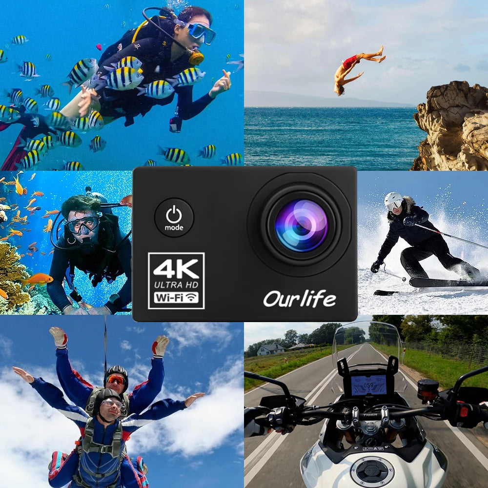 Action Camera Underwater 30M Helmet Video  Sport Camera