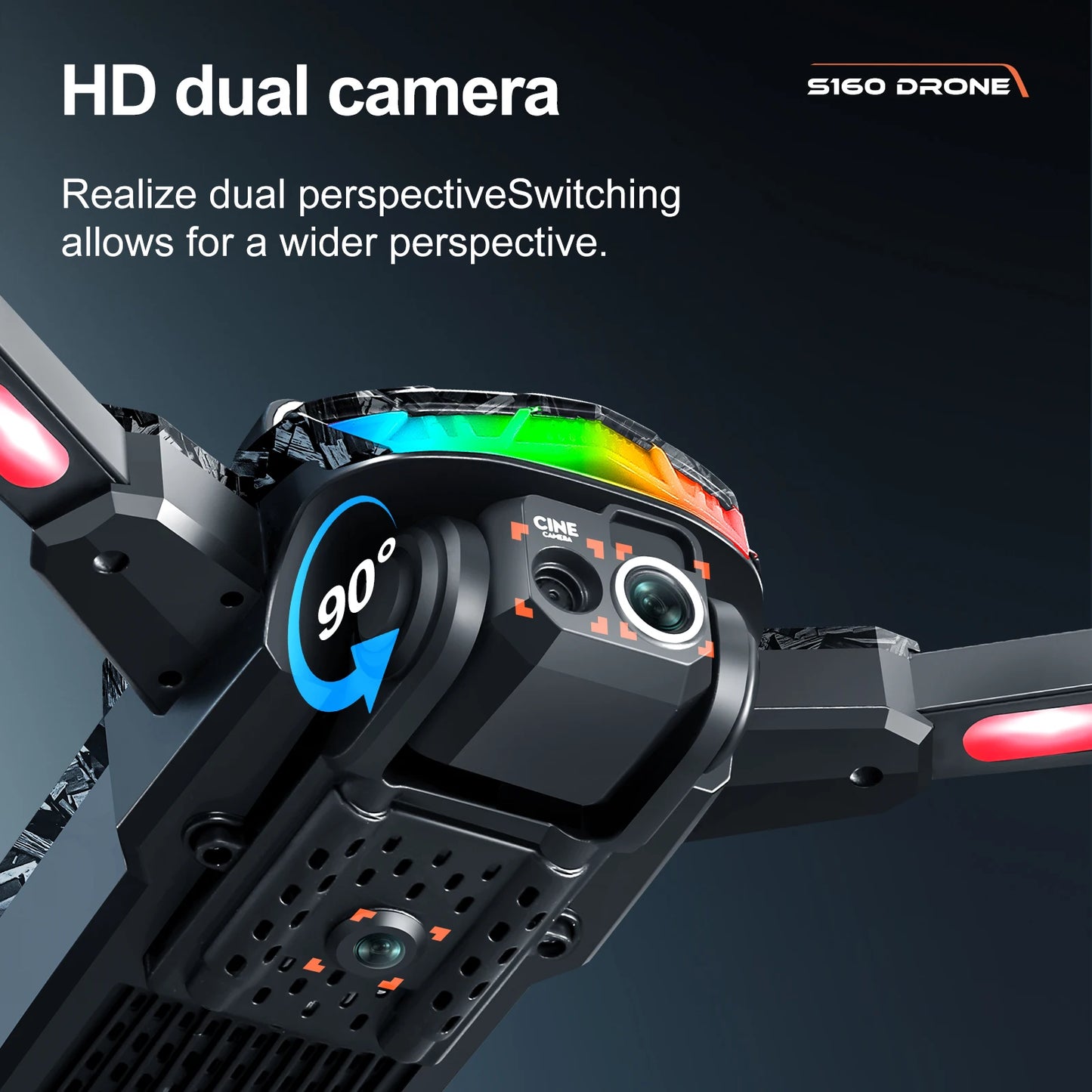 S160 Color LED Drone Professional 4K HD Quadcopter