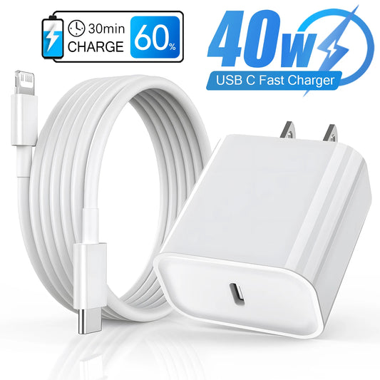 40W Fast Charger  Data Cable Phone Charger Set Accessories