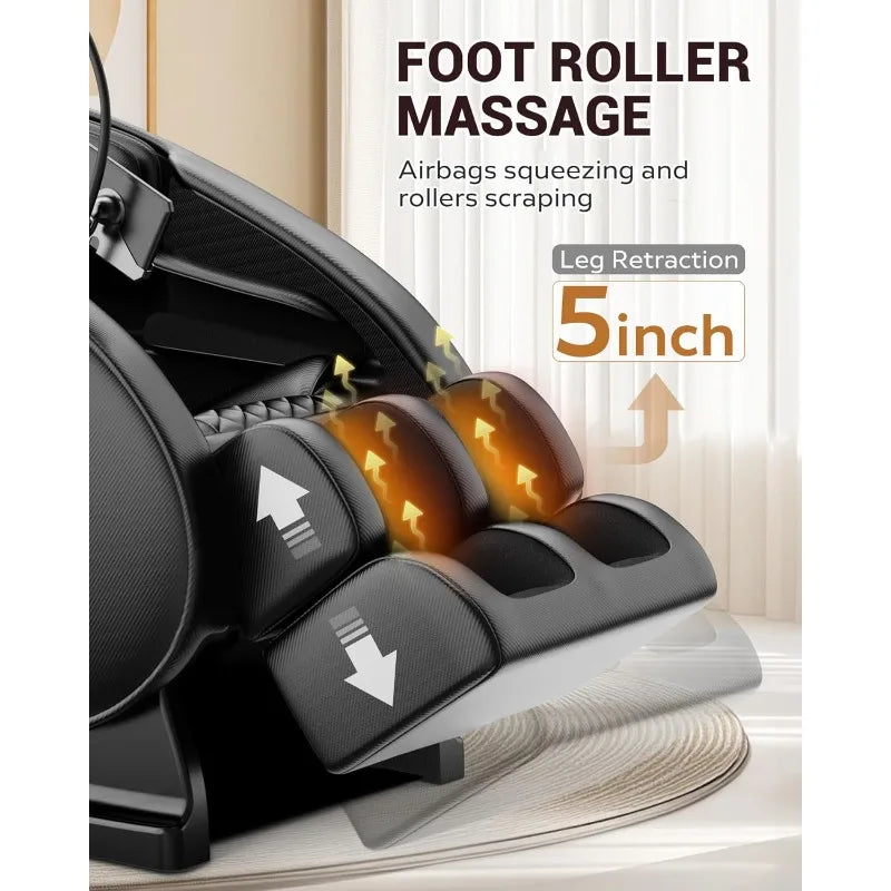 Zero Gravity Full Body Massage Chair Recliner with Heat Therapy, Bluetooth Speaker, Air Compression Massage, Foot Roller,