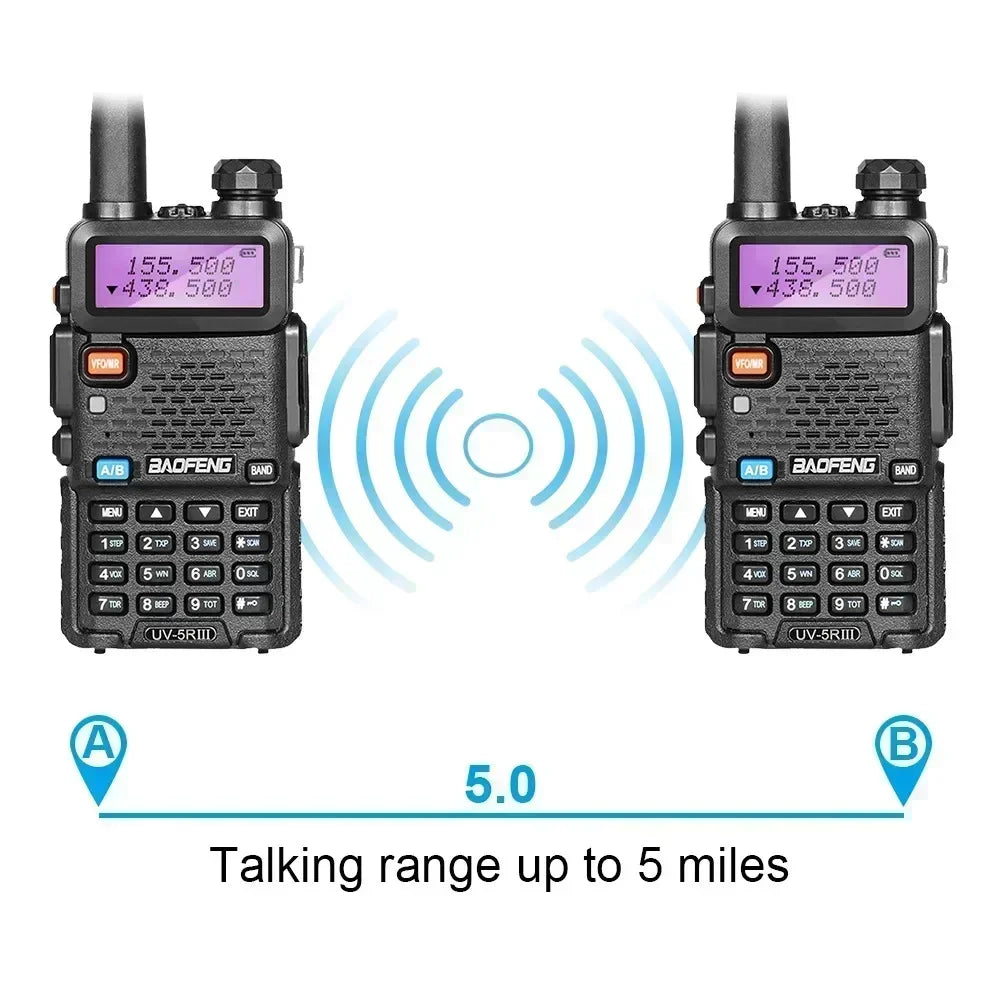 4Pcs Baofeng UV-5R 5W Tri-Power Walkie Talkie