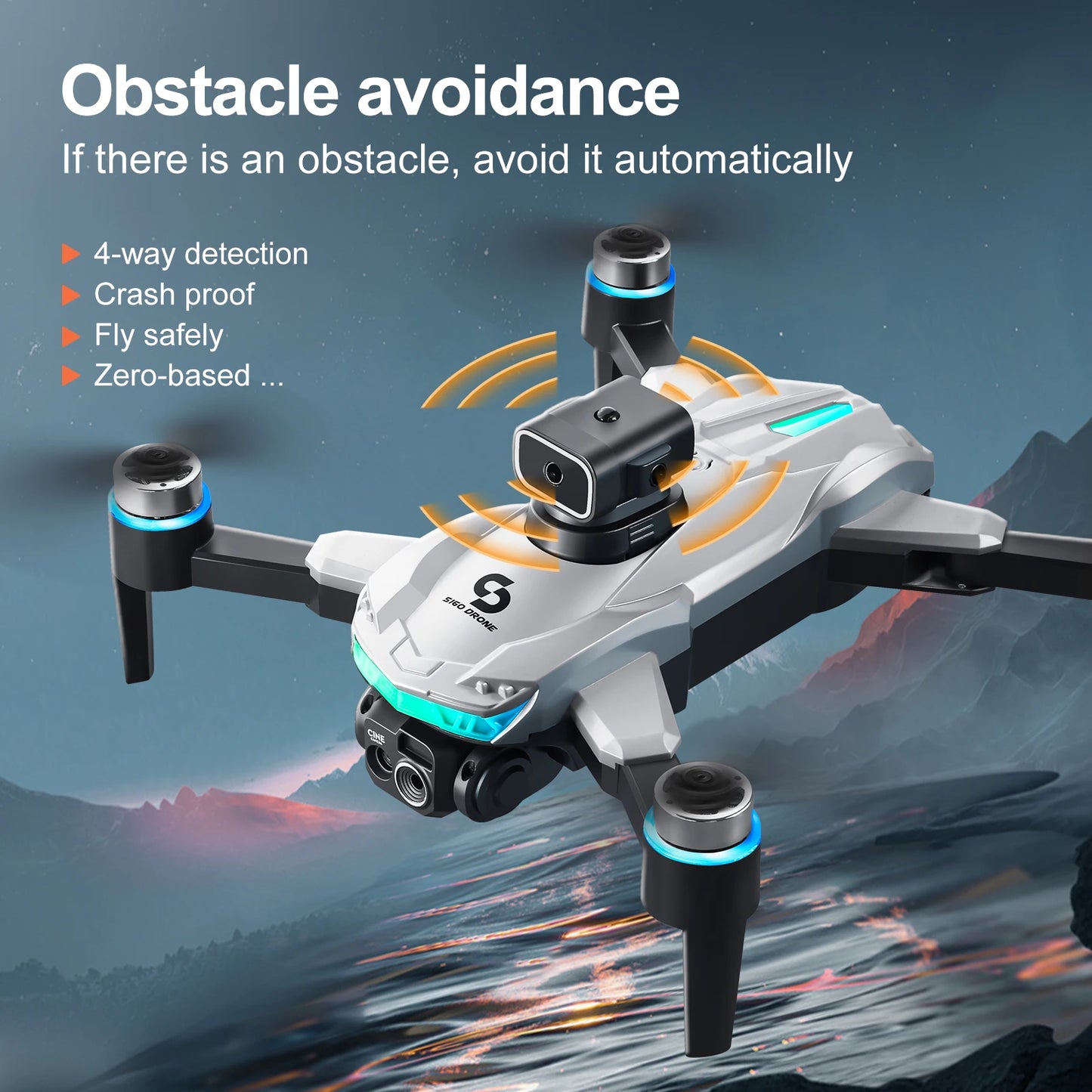 S160 Color LED Drone Professional 4K HD Quadcopter