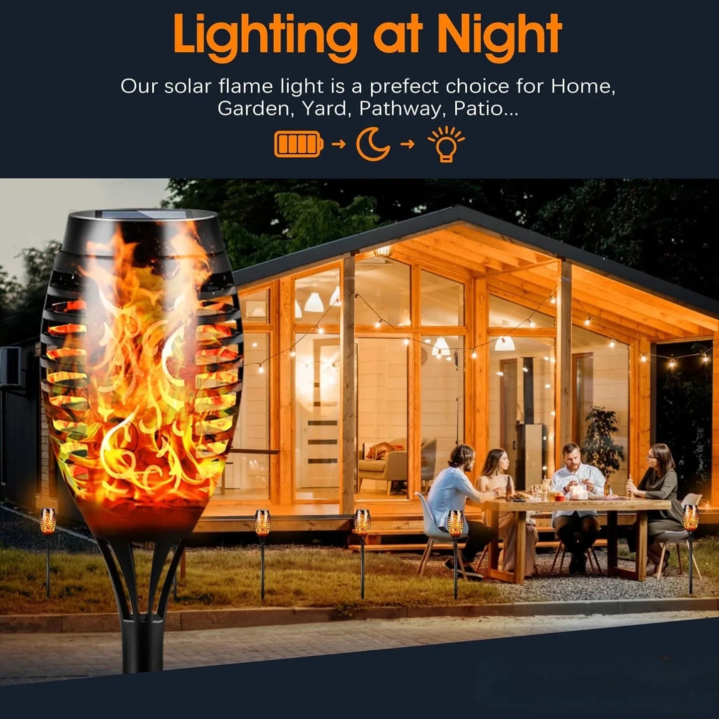Solar Outdoor Lights,12LED Solar Tiki Torches