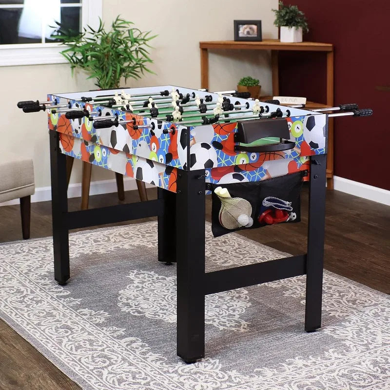 Sunnydaze 5-in-1 Multi-Game Table for s - Combo Game Table with Billiards, Push Hockey, Foosball, Ping Pong, and Basketball -