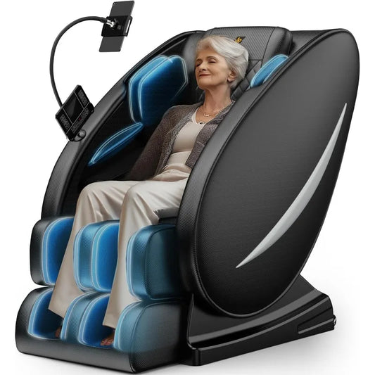 Zero Gravity Full Body Massage Chair Recliner with Heat Therapy, Bluetooth Speaker, Air Compression Massage, Foot Roller,