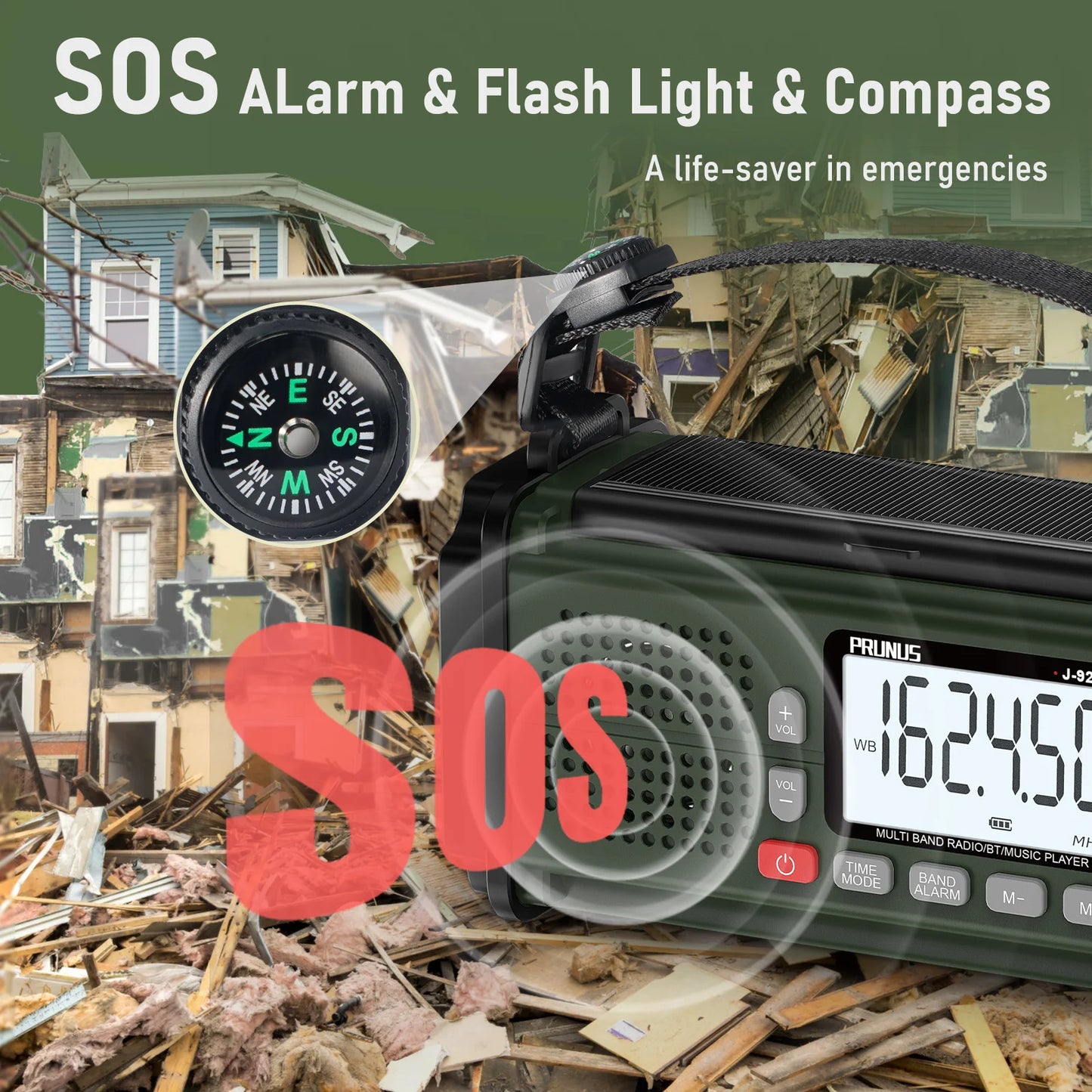 PRUNUS 924 10000mAh Hand Crank Radio