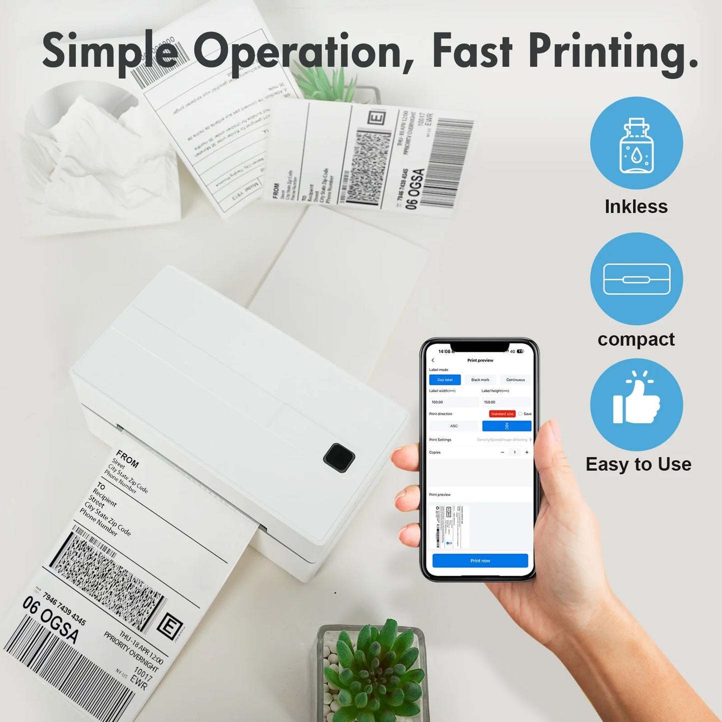 Thermal Label Printer Portable
