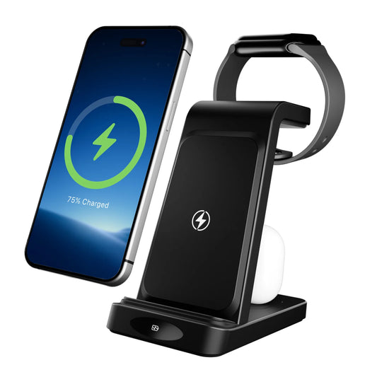 3-in-1 Wireless Charging Station 18W Travel Fast Charger