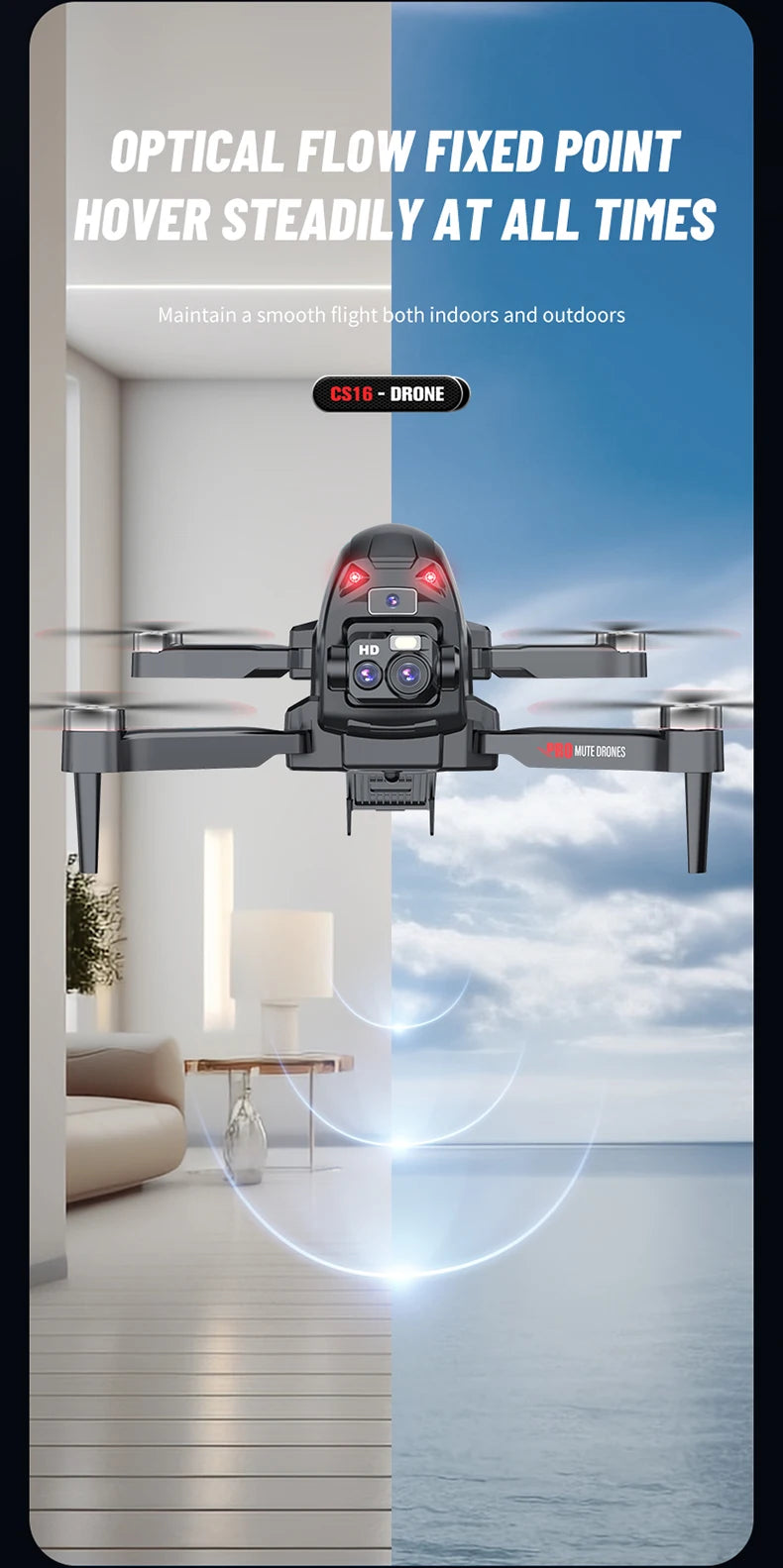 CS16 drone double camera, four sides to avoid obstacles,