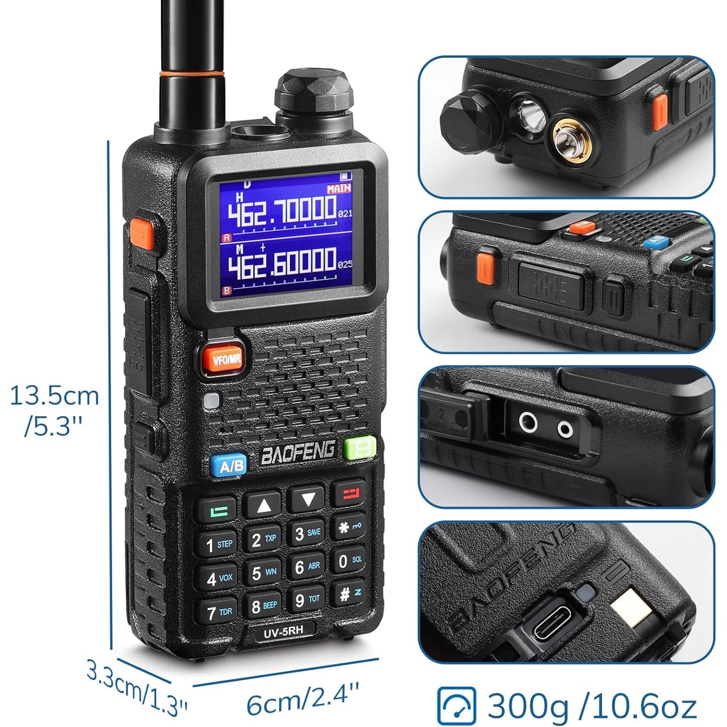 4Pcs Baofeng UV-5R 5W Tri-Power Walkie Talkie