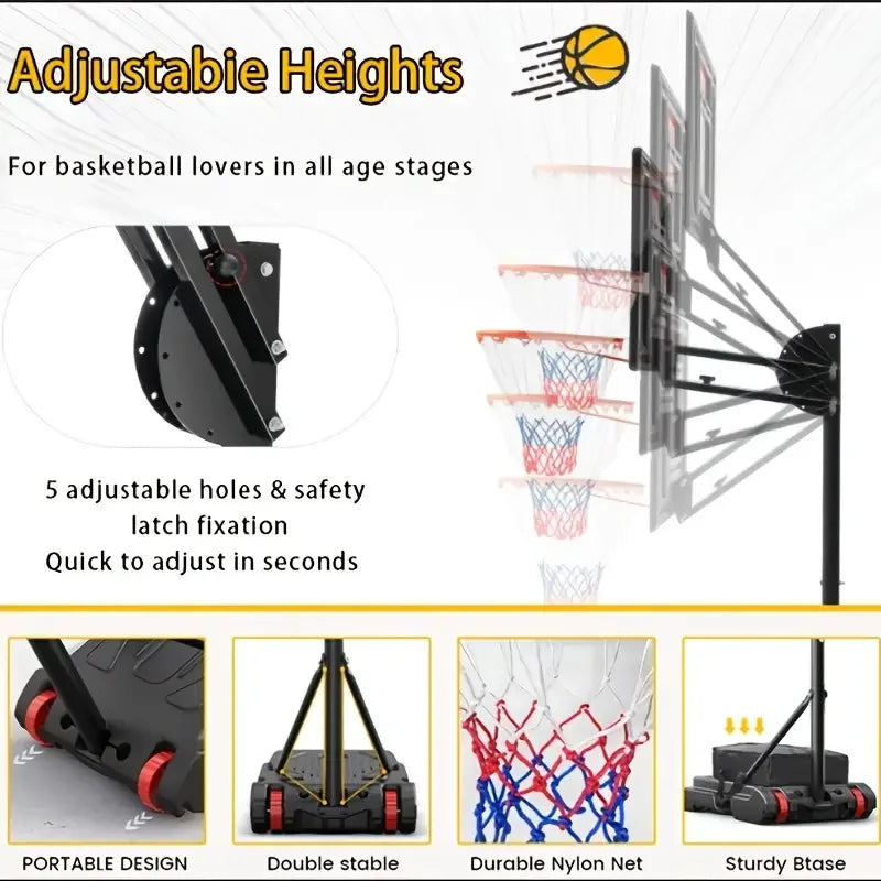 1 Basketball Hoop Outdoor Portable Hoop Court