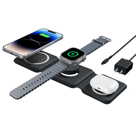 Magnetic Wireless Charger 3 In 1  Flexible Fast Charging