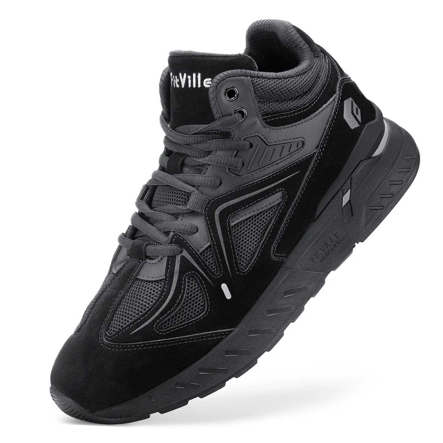 FitVille Men's High-Top Basketball Shoes For Male Swollen Feet Relieve Pain