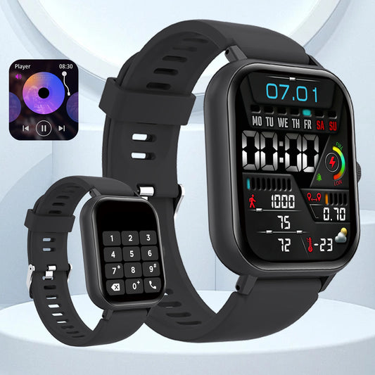 Wireless call information reminder silicone strap smart watch, unisex sports watch