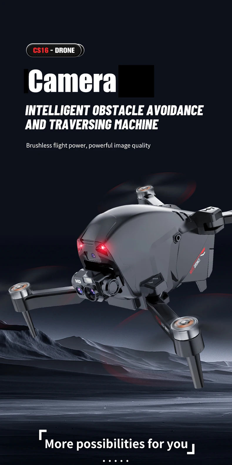 CS16 drone double camera, four sides to avoid obstacles,