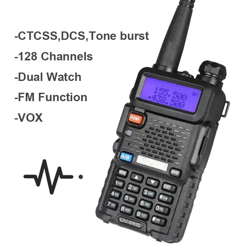 4Pcs Baofeng UV-5R 5W Tri-Power Walkie Talkie