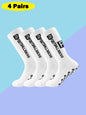 4 Pairs Men's Soccer Socks with Grip, Non Slip