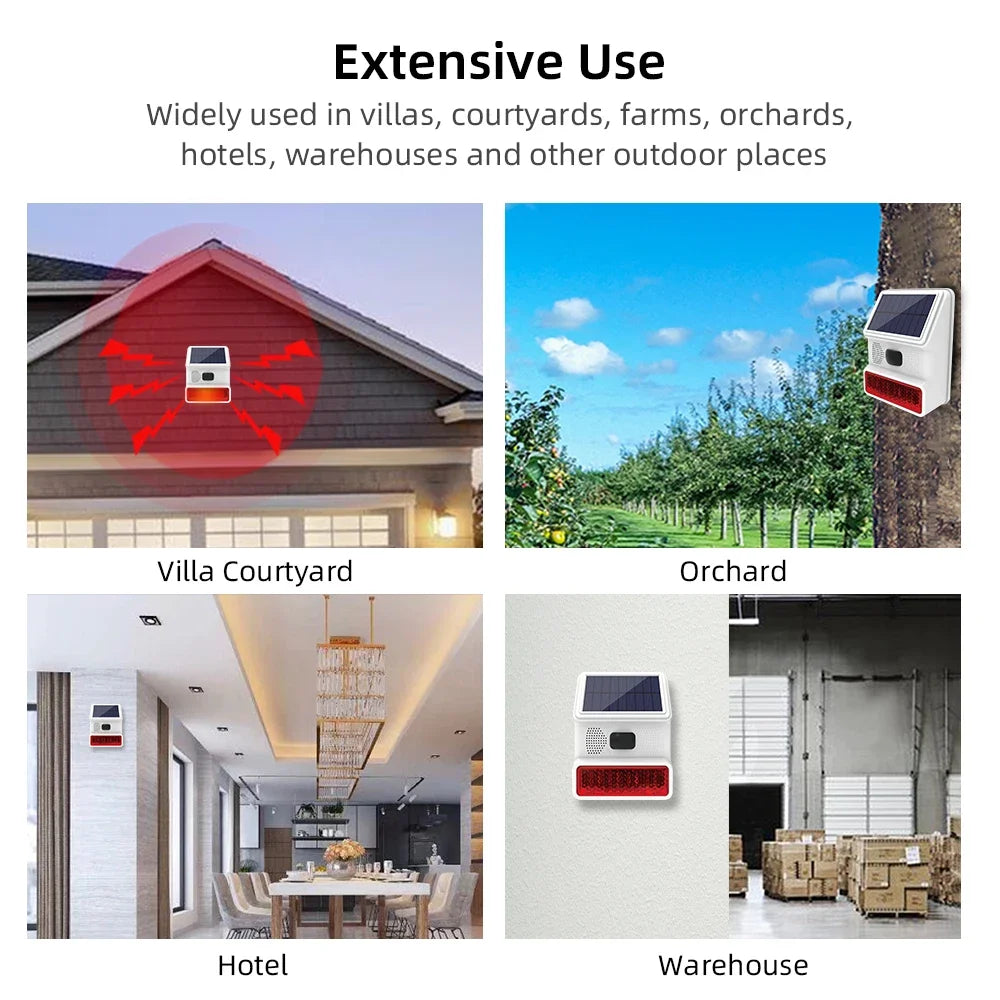 Outdoor Solar Sound And Light Alarm