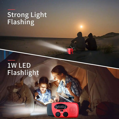 2000mAh Emergency Crank Weather Radio with LED Flashlight