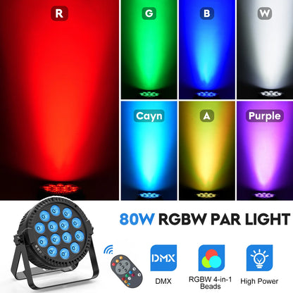 U'King 4PCS 80W Par 14 LED Disco Bar Stage Light