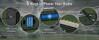 PRUNUS 924 10000mAh Hand Crank Radio