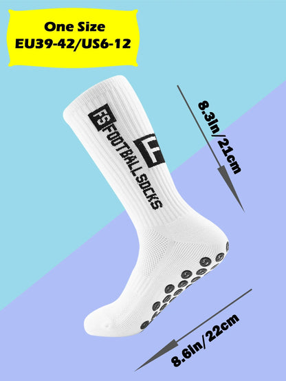 4 Pairs Men's Soccer Socks with Grip, Non Slip