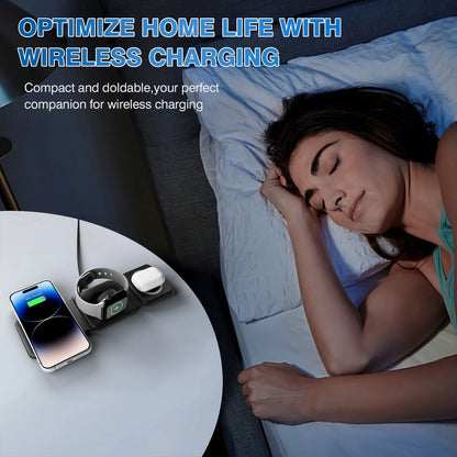 Magnetic Wireless Charger 3 In 1  Flexible Fast Charging